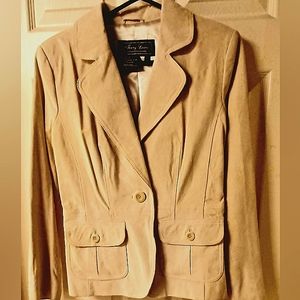 Suede blazer never worn,with tags and button covers. Terry Lewis designer. Taupe